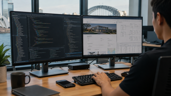 Web Wizards developers building a custom web application for a Perth business